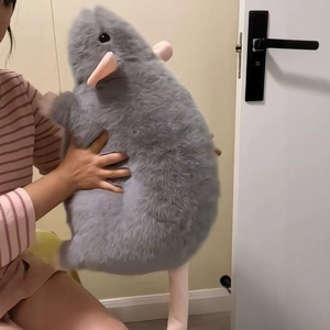 Peluche de Rata Gorda Marrón, Juguete de Peluche Súper Suave, <span class=keywords><strong>Rat</strong></span>ón Gris Regordete, Almohada de Animal Acogedora y Adorable para Niños, Adolescentes y Adultos, Peluche Ecológico para Abrazar - Product Image 3