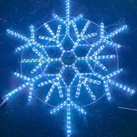 Décorations de Noël suspendues de 60 cm pour l'extérieur, IP65, bleu glace, fer, maison, jardin, centre commercial, rue, flocons de neige, lumières LED 2D