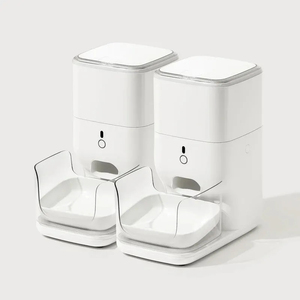 Distributeur de nourriture intelligent RFID de luxe et écologique pour animaux de compagnie, bac à litière automatique pour chats, système d'alimentation programmable via application, capacité de 65 L pour plusieurs animaux - Product Image 1