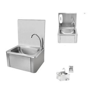 Fregadero de cocina de acero inoxidable montado en la pared del fabricante de Binzhou, operado a mano y por <span class=keywords><strong>rodilla</strong></span> para hoteles y restaurantes - Product Image 1