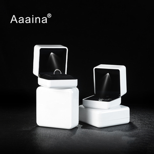 Bracelet Luxury Gift Earring Jewelry <strong>Box</strong> <strong>White</strong> Ring <strong>Jewellery</strong> Boxes With Light - Product Image 1