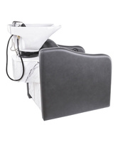 Fauteuil de lavage de luxe de style italien pour cheveux bruns, avec bac en céramique électrique moderne, idéal pour les hôtels