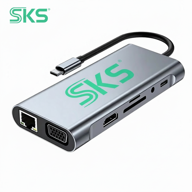 11 in 1 USB C Hub Adapter  Multiport USB C Hub with Ethernet 4K HDMI VGA PD Charging USB 3.0 SD TF Audio USB Hub for PC Laptop