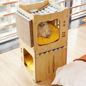 Casa para Gatos de Madera de Diseño Moderno y Lujoso, con Forma de Árbol, para Todas las Estaciones, de Alta Calidad, para Uso en Interiores, Diseño Personalizado - Product Image 5