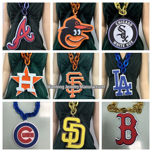 Vente en gros USA 30 MLB Major League Baseball Tampa Bay Rays Team Logo Fans Chaîne Collier NFL Hip Hop 3D EVA Colliers en mousse - Product Image 5