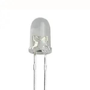 High output 2pins DIP through hole clear lens 20mA 3.0-3.4V Round 5mm Pink LED diode for lighting