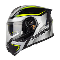 Casque de moto modulaire intégral SOMAN SM965, visière double relevable, coque ABS, boucle à dégagement rapide, équipement de conduite urbaine pour adulte