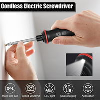 Tournevis sans fil avec lumière LED, tournevis manuel portable 2 en 1 pour charpentier, électricien, réparation de meubles