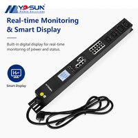 PDU intelligent à montage vertical en rack, prise US, contrôle à distance, surveillance en temps réel, protection contre les surcharges, alerte pour armoire serveur