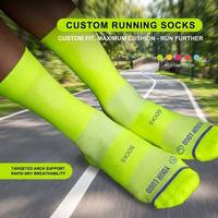 Chaussettes de sport personnalisées pour la course à pied et le cyclisme, avec compression et amorti, en nylon, pour la course sur sentier, de la marque Glacier Performance Athletic.