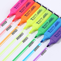 GF - Mini Marcador Fluorescente de 8 Colores, Punta Oblicua, para Tomar Notas, Colores Claros, Material de Oficina, Resaltador