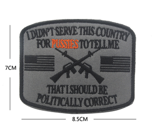 7*8.5 cm Kích thước đó là nên được chính trị chính xác màu xám thêu đôi súng chiến thuật vá cho ngoài trời Hoodie Túi hat DIY - Product Image 3