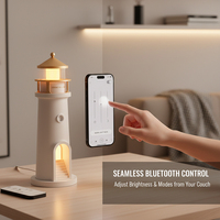 Lampe d'ambiance intelligente à LED Moonlit Beacon |   Lampe de projecteur ABS au design moderne de phare, avec contrôle par application, pour chambre à coucher