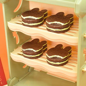 Cabujón de resina de conejo lindo con diseño de pastel de chocolate, estilo Kawaii, para accesorios de horquillas DIY y decoración de imanes de nevera de resina 3D - Product Image 4