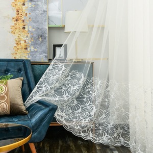 DaiRui <span class=keywords><strong>Rideau</strong></span> de fenêtre de chambre à coucher de salon brodé de roses blanches Rideaux transparents pour le salon - Product Image 3