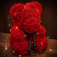 Teddy Rozenbeer 25cm Kunstbloemen Rozenbeer met Doosje Licht Moeder Vriendin Huwelijksverjaardag Verjaardag Valentijnsdag Cadeau
