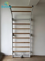 Barres de musculation robustes, structure en acier avec barreaux en bois, rack de squat, rack multifonctionnel pour entraînement de force à domicile