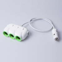 Cantell 3 Way 12V 24V Dual USB 3 Cigarette Lighter Splitter 15W Pengisi Daya Mobil Pengisian Cepat untuk Ponsel, Earphone & Kamera