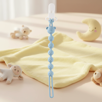 Sucette en silicone COMPASS PCC-1 en forme d'ours de dessin animé avec chaîne anti-chute et clips, soulagement de la dentition, sûre pour les nouveau-nés