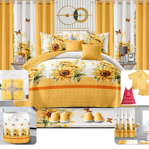 Juego de Ropa de Cama de Lujo con Estampado, 26 Piezas, Venta al Por Mayor Directo de Fábrica, Estilo Caribeño, Edredón con Cortinas, Envasado al Vacío - Product Image 3
