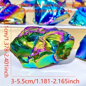 Obsidienne noire brute, pierre naturelle, décorations en cristal pour la maison, électroplaquée, pierre de guérison - Product Image 6