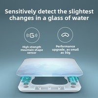 Báscula Digital de Baño con Plataforma de Vidrio, Báscula Personal con Pantalla LED Clara para el Hogar, Fitness y Bienestar