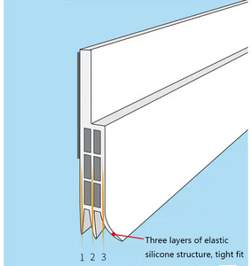 Bloqueador y barrido de borrador de puerta de silicona personalizado de estilo moderno para fábrica de puertas interiores-El mejor sello inferior Muen Brand <span class=keywords><strong>Hotel</strong></span> Use - Product Image 3