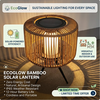 Lámparas Solares de Mesa de Ratán Hechas a Mano, Lámpara Solar Artística de Ratán LED, Luz Ambiental, Lámpara Solar de Mesa Tejida de Ratán Sintético PE con Batería