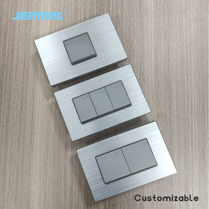 Norme sud-américaine 2 gangs 1 voie 2 voies interrupteur à bouton-poussoir électrique plaque en acier inoxydable prise murale 1 prises 16A - Product Image 3