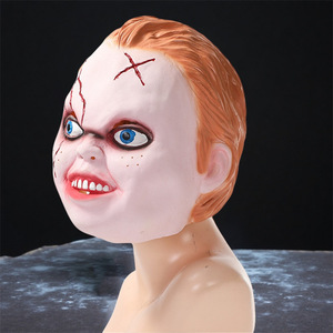 ตุ๊กตาผี Chucky หน้ากากคืนชีพฮาโลวีนน่ากลัวเล่น NPC ชุดหูฟังคอสเพลย์ - Product Image 5