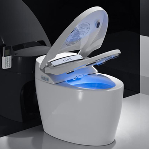 Toilet Pintar Kedap Air, Mode Modern 110V/220V S-trap Otomatis Membuka Kamar Mandi WC Portabel Bidet Lantai Toilet Pintar