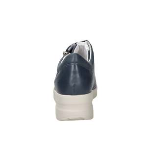 Sneakers Morbide da Donna Cinzia in Pelle Blu con Zeppa e Cerniera, Scarpe Casual - Product Image 3