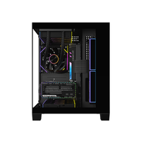 AntarcChill FactoryBlack MTAX Mid Tower Computer Pc Case Tempered Glass Desktop Gaming Cases & Towers Support Liquid Cooler
