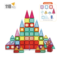 Samtoycn OEM ODM 110pcs Jouets à tige tendance Blocs de construction magnétiques Tuiles Blocs de construction magnétiques Ensemble pour enfants tout-petits