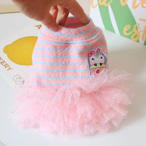 Vente flash Robe tutu pour animaux de compagnie en coton imprimé mignon, douce et respirante pour petits chiens, tenue de fête/printemps/photographie - Product Image 6