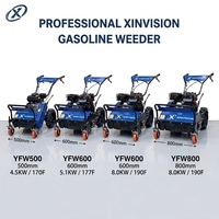 Désherbeuse à moteur 15 CV, débroussailleuse à fléaux 600 mm, autoportée, à essence 190F, pour rizières et fermes