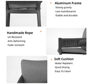 Ensemble <span class=keywords><strong>de</strong></span> <span class=keywords><strong>salon</strong></span> <span class=keywords><strong>de</strong></span> <span class=keywords><strong>jardin</strong></span> moderne avec <span class=keywords><strong>table</strong></span> basse, résistant aux intempéries, en corde, pour hôtel et <span class=keywords><strong>jardin</strong></span> - Product Image 3