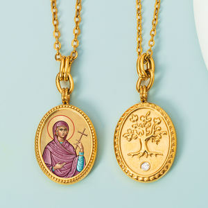 GIVELUCK Edelstahl 18K Vergoldeter St. Lucie Orthodoxer Ikonen-Anhänger Kundenspezifisches Design Medaillen für Sehschutz und Spiritualität - Product Image 6
