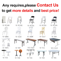 Table ronde pliable en plastique blanche moderne, vente en gros pour événements en extérieur et en intérieur, salle à manger, hôtel, restaurant, banquet