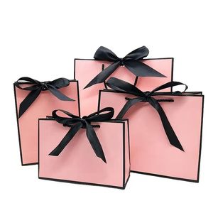 Luxury Customized Promotional Paper Bags with Ribbon Handle for Christmas <strong>Gift</strong> Packaging and <strong>Featuring</strong> Your Own Logo - Product Image 5