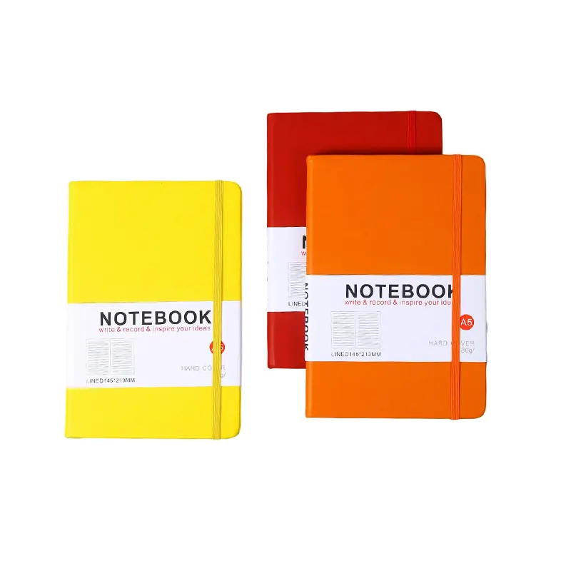 Personalizado Material Escolar Personalizado A5 Libretas Planejador Diário PU Capa de Couro Notebook Com Elástico