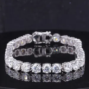 starsgem 10 white solid gold 5mm lab grown diamond jewelry tennis bracelet