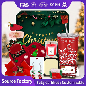 Coffret Cadeau de Noël en Cire de Soja Parfumée Naturelle, Boîte Personnalisée avec Carte, Style Classique, Cadeau de Fêtes - Product Image 5
