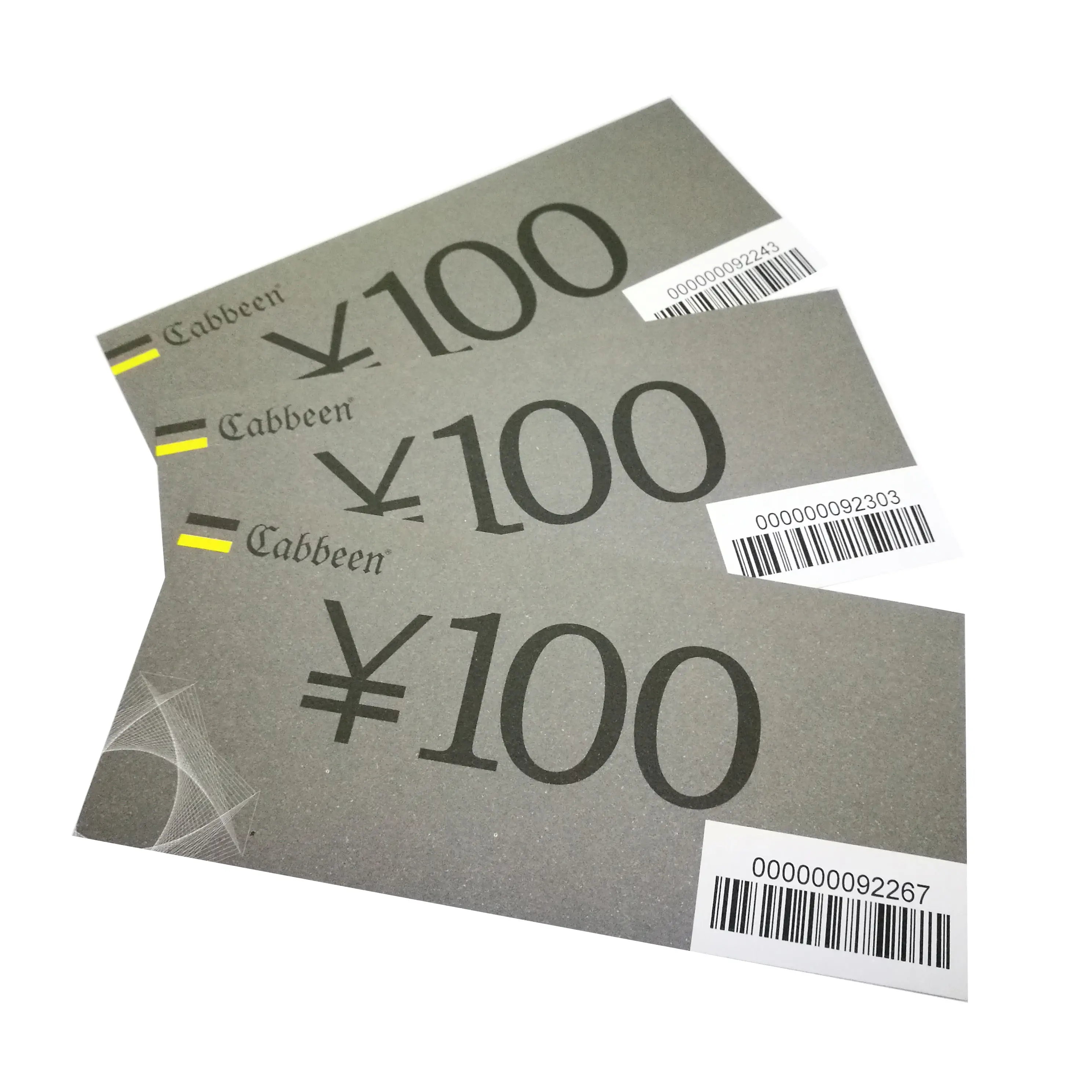 security paper printing gift coupon ticket with numbers