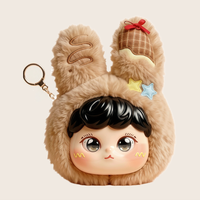 Porte-clés Kawaii portable en peluche douce et tactile, anti-stress, jouet à collectionner