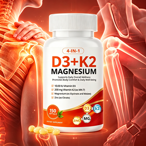 Cápsulas Blandas de Vitamina D3 K2 Magnesio <span class=keywords><strong>Zinc</strong></span> 4 en 1 OEM, 10000 UI D3 MK 7 K2 Glicinato Malato Citrato de Magnesio <span class=keywords><strong>Zinc</strong></span>, Suplemento Dietético - Product Image 1