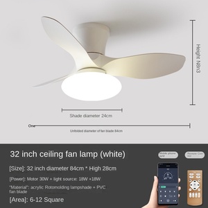 Living Room Designer Dpeaker Decorative Modern Remote Control Best RGB Music <b>Smart</b> Home Lights Led Ceiling <b>Fans</b> - Product Image 5