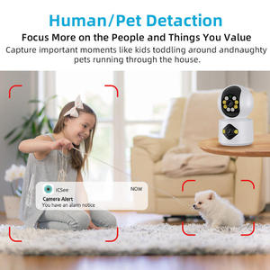 Caméra de surveillance WiFi 4MP à double objectif avec suivi humain IA, rotation panoramique/inclinaison à 360°, audio bidirectionnel, pour intérieur domestique - Product Image 5