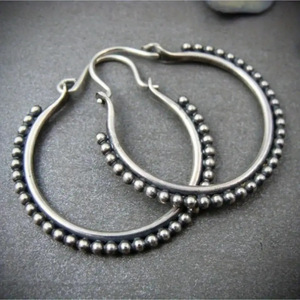 Orecchini a Cerchio Vintage con Perline per Donne, Stile Retrò, Gioielli di Moda all'Ingrosso - Product Image 2