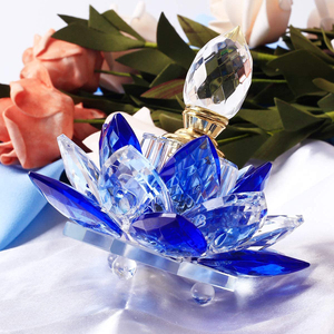 Botella de Perfume de flor de loto, rellenable, decorativa, zafiro, brillante, para regalos - Product Image 4